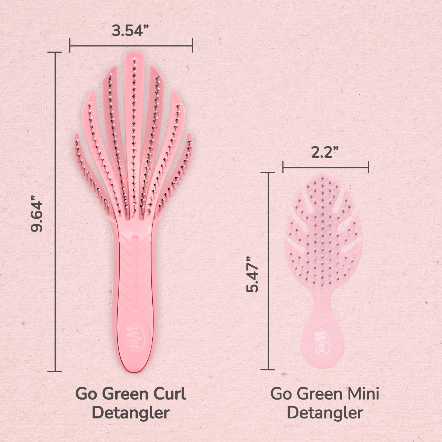 Wet Brush Go Green Curl Detangler – Self-Care Hair Tool for Curly Hair, Pain-Free Wet or Dry Brushing