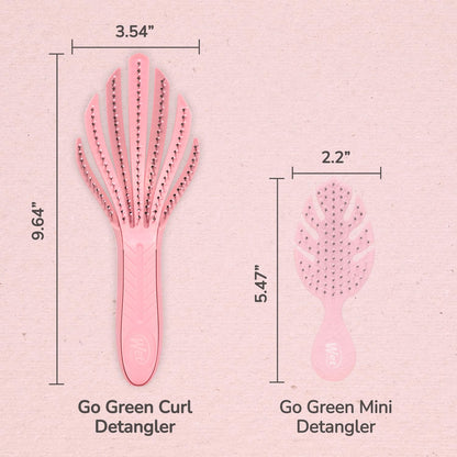 Wet Brush Go Green Curl Detangler – Self-Care Hair Tool for Curly Hair, Pain-Free Wet or Dry Brushing