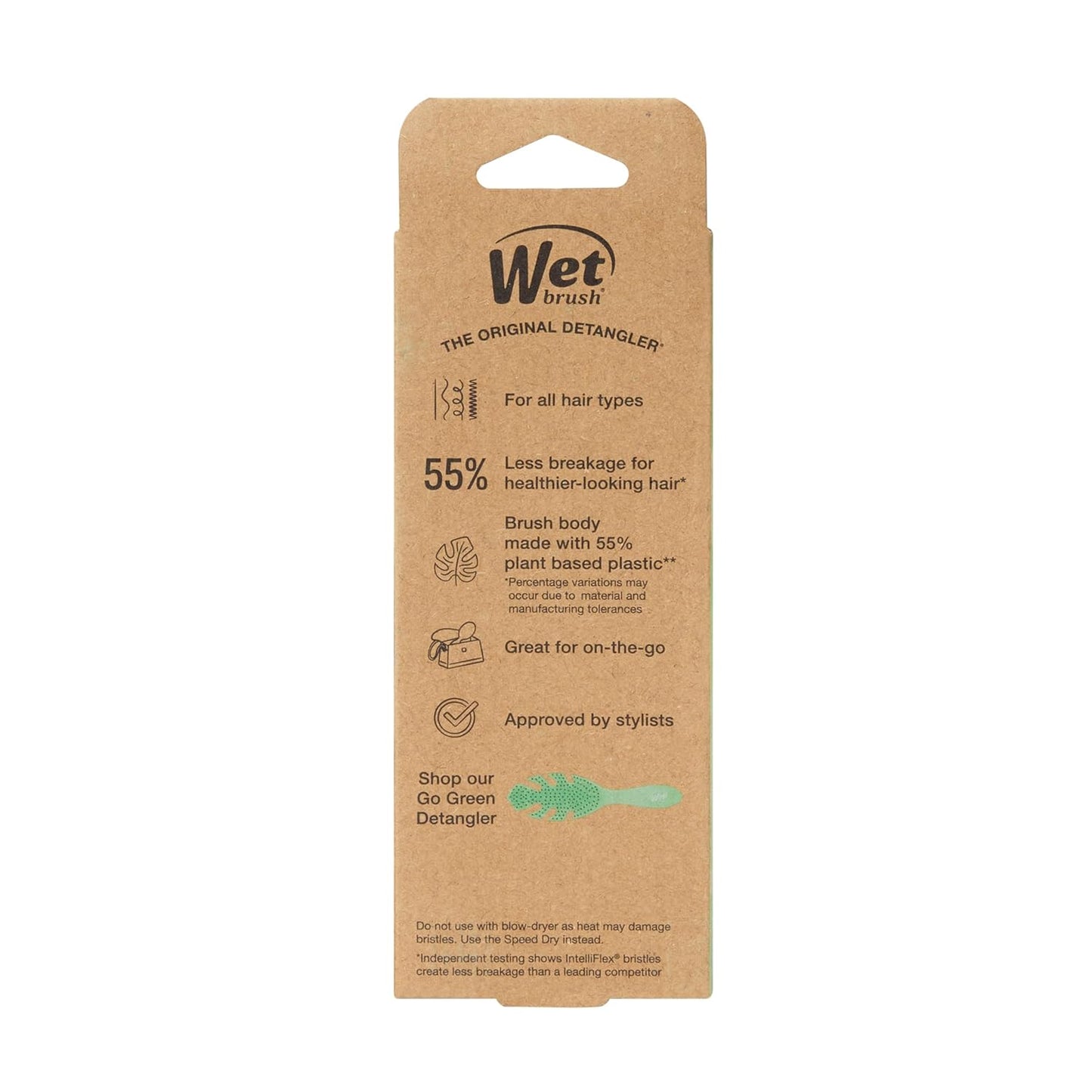 Wet Brush Go Green Mini Detangler – Thoughtful Birthday Gift for Women, Travel Hair Brush for Tangle-Free Hair