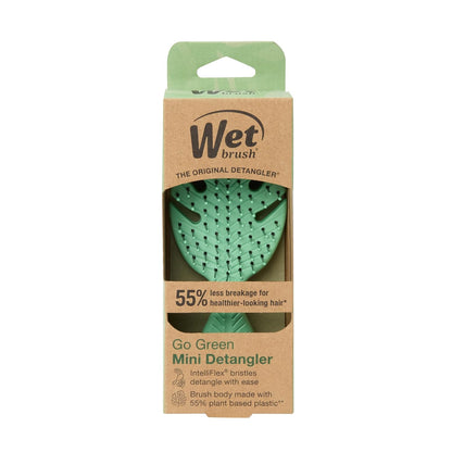Wet Brush Go Green Mini Detangler – Thoughtful Birthday Gift for Women, Travel Hair Brush for Tangle-Free Hair