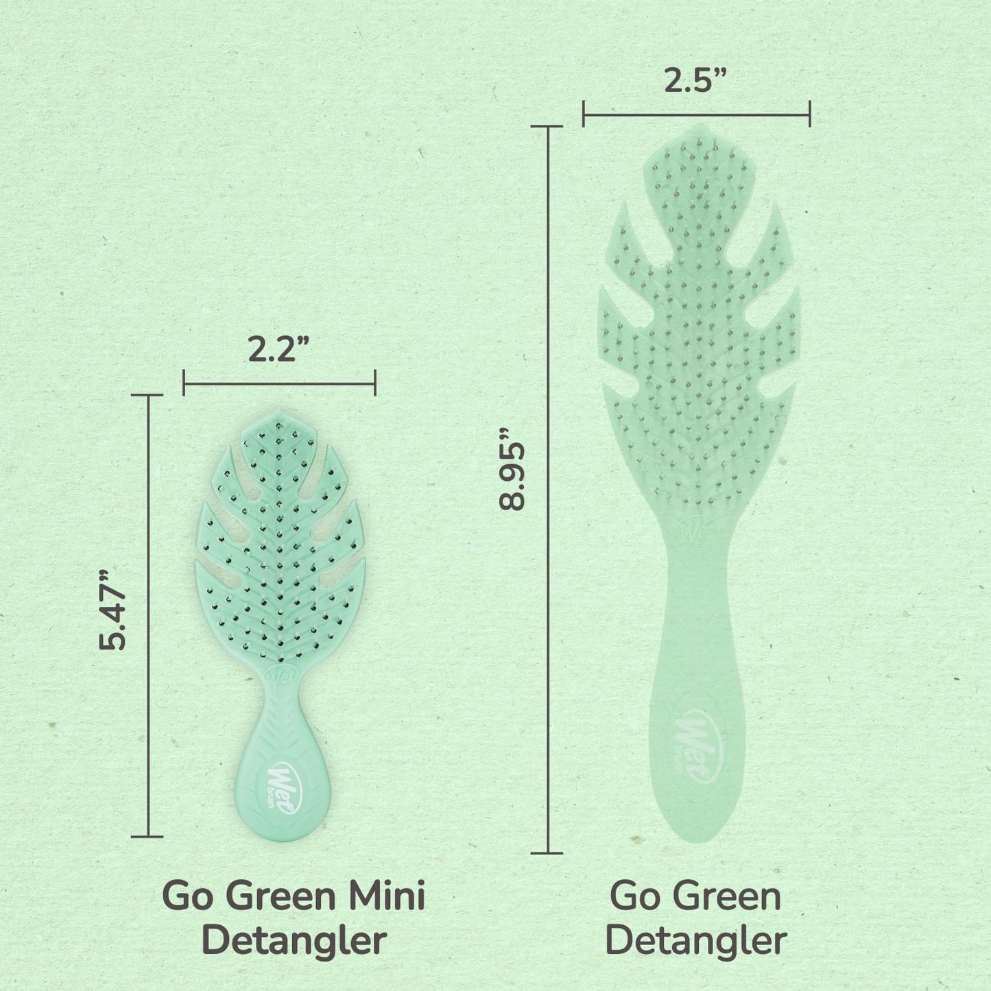 Wet Brush Go Green Mini Detangler – Thoughtful Birthday Gift for Women, Travel Hair Brush for Tangle-Free Hair