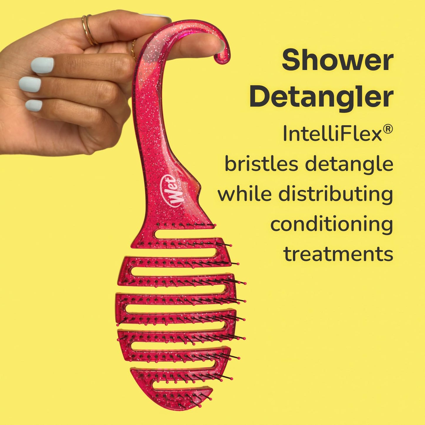 Wet Brush Shower Hair Detangler – Thoughtful Birthday Gift for Her, Glitter Hair Brush for Women with Soft IntelliFlex Bristles