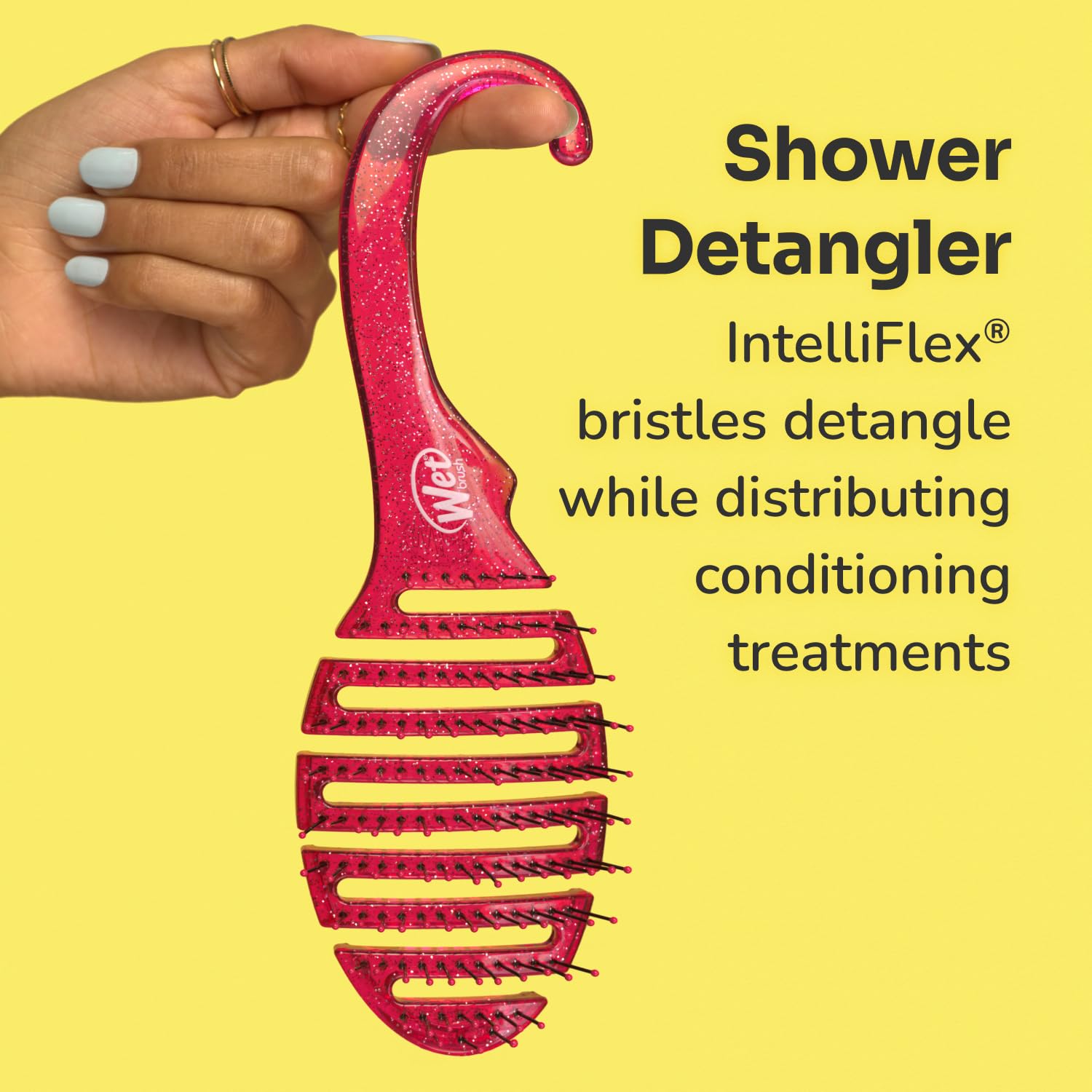 Wet Brush Shower Hair Detangler – Thoughtful Birthday Gift for Her, Glitter Hair Brush for Women with Soft IntelliFlex Bristles