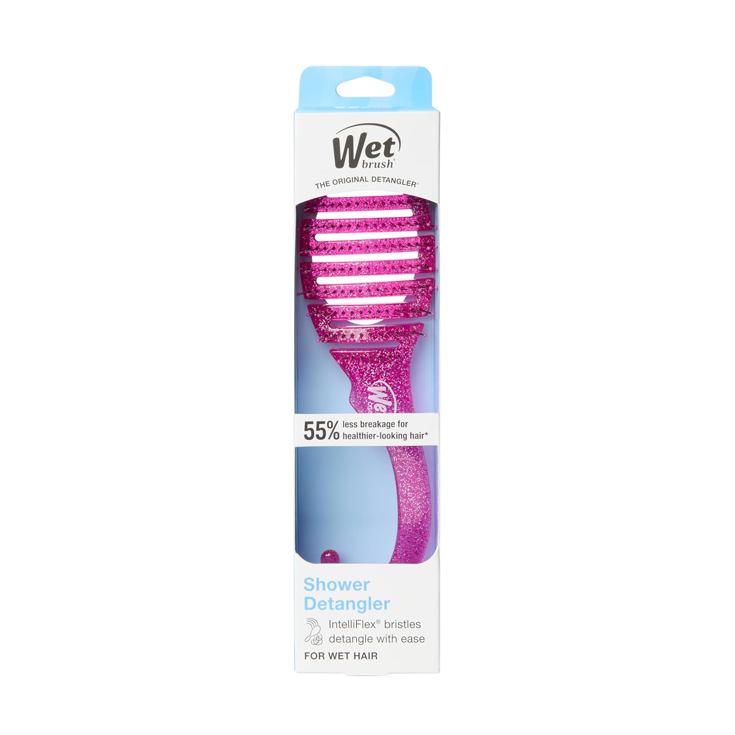 Wet Brush Shower Hair Detangler – Thoughtful Birthday Gift for Her, Glitter Hair Brush for Women with Soft IntelliFlex Bristles