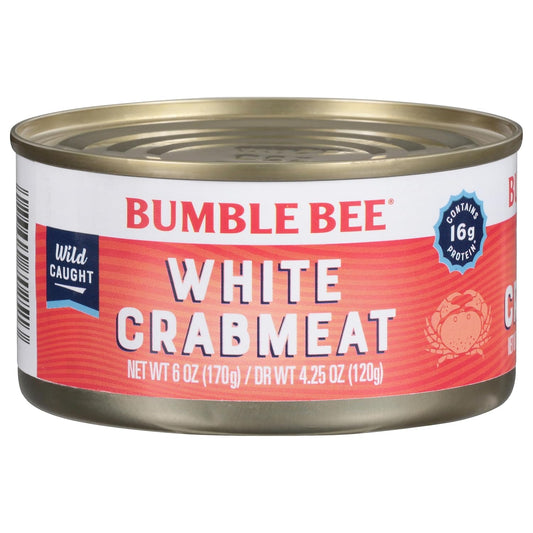 white flake crabmeat from the body of the crab with 4.25oz drained weight per 6oz can