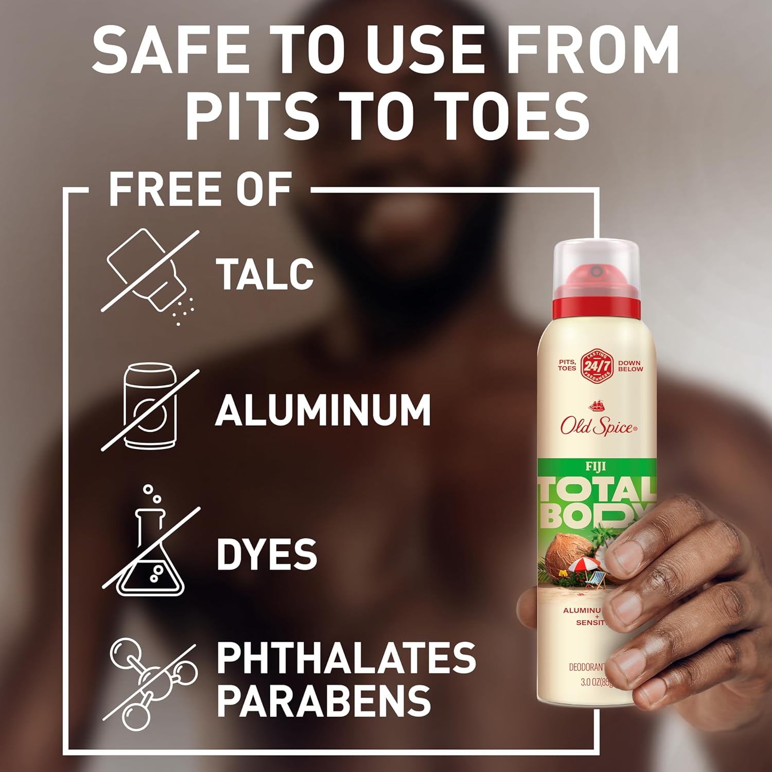 whole-body safe formula usable on underarms, chest, privates, groin, legs, feet, hands, and neck