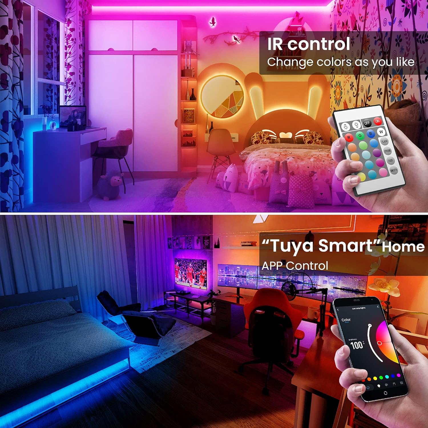 wi-fi 2.4ghz connectivity with smartphone app and included ir remote