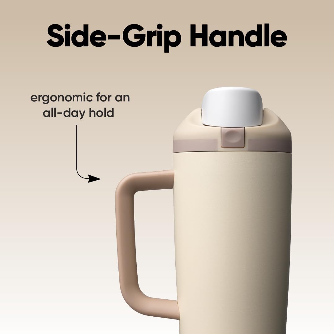 wide-mouth opening for ice cubes and hand or brush cleaning