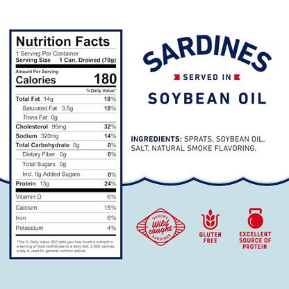 wild-caught sardines sourced through sustainable fishing practices
