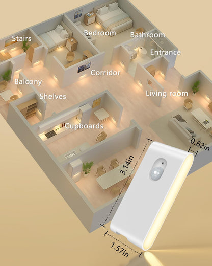 WILLED Motion Sensor Night Light – Cordless Fall Prevention Lighting for Bedroom to Bathroom Path