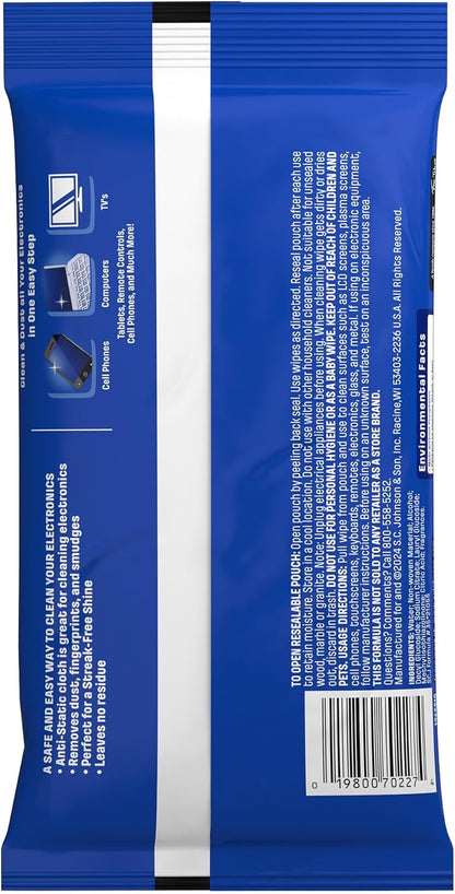 Windex Electronic Cleaning Wipes – Minimalist Home Care, Slim Pouch for Clutter-Free Screen Cleaning