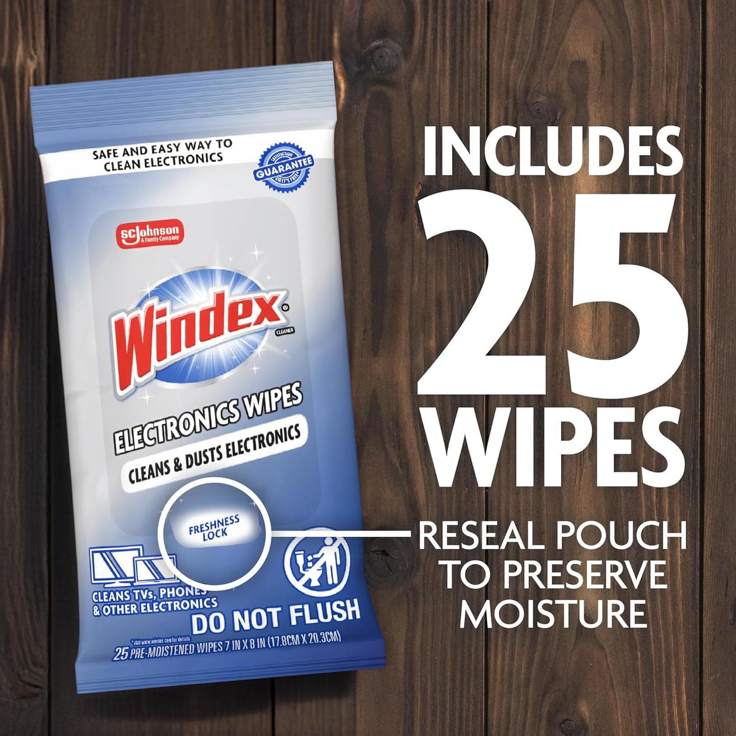 Windex Electronic Cleaning Wipes – Minimalist Home Care, Slim Pouch for Clutter-Free Screen Cleaning