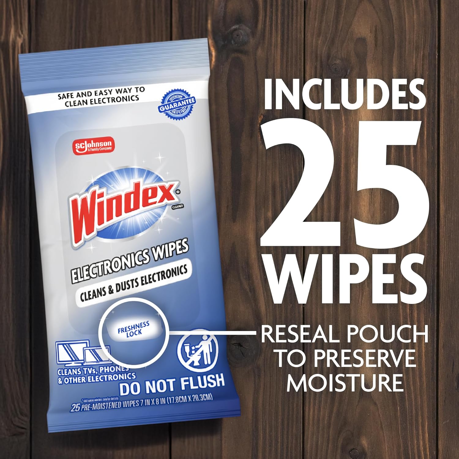 Windex Electronic Cleaning Wipes – Minimalist Home Care, Slim Pouch for Clutter-Free Screen Cleaning