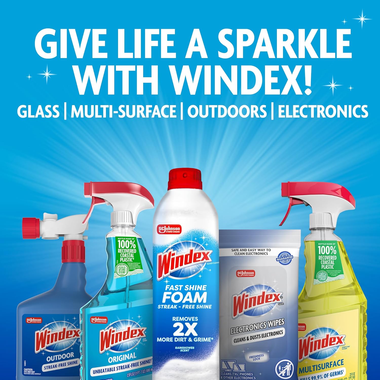 Windex Outdoor Window Cleaner for Hose Attachment – Streak-Free Patio Glass and Deck Furniture Spray, 32 Fl Oz (Pack of 2)