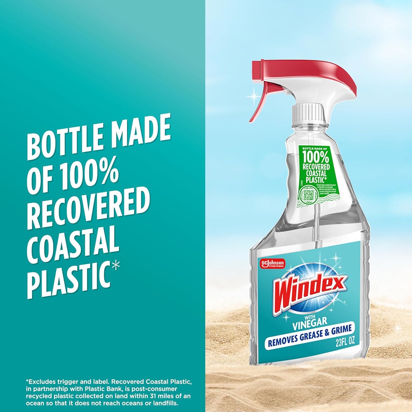 Windex Vinegar Glass Cleaner for Bathroom Wind-Down Routines, Streak-Free Mirror Shine