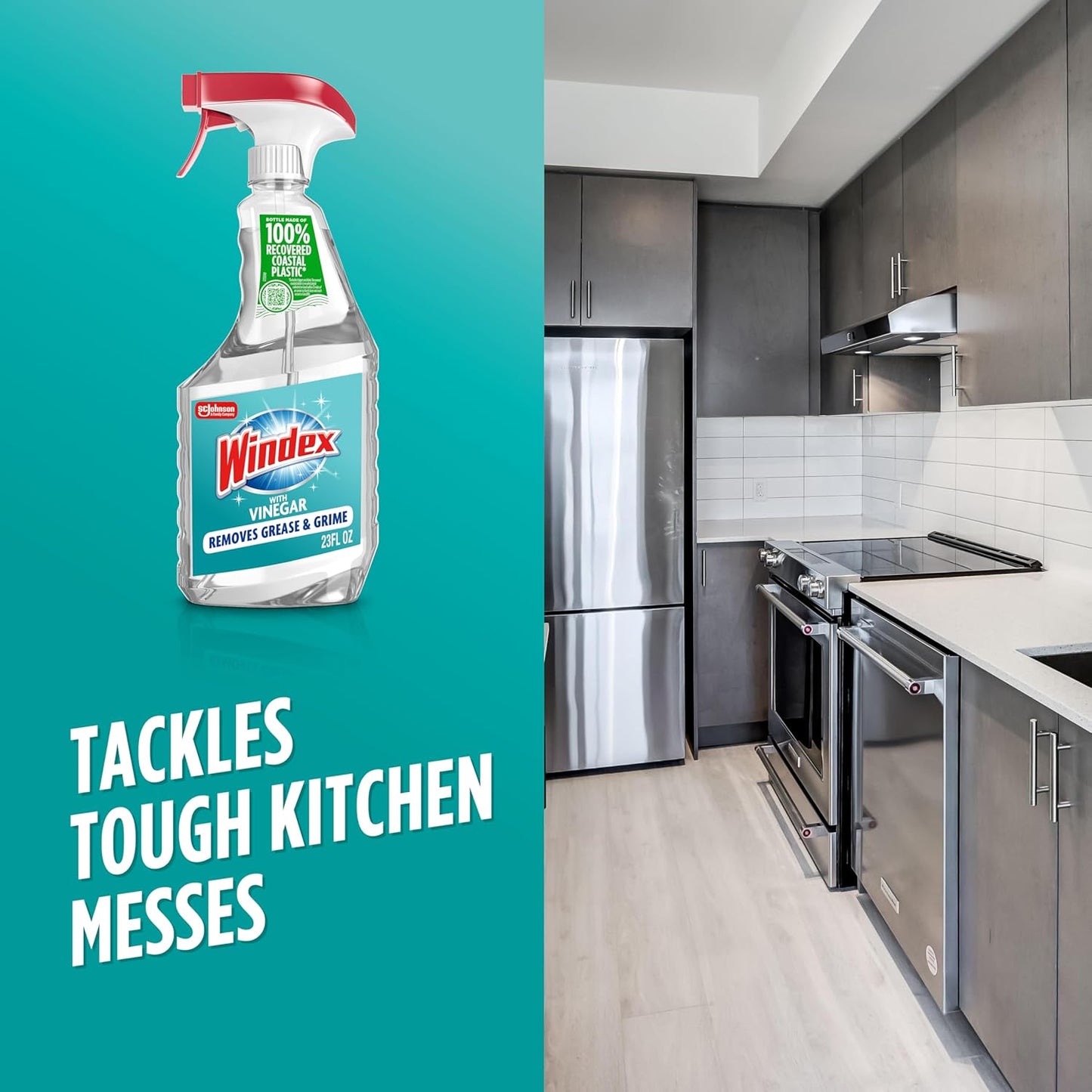 Windex Vinegar Glass Cleaner for Bathroom Wind-Down Routines, Streak-Free Mirror Shine