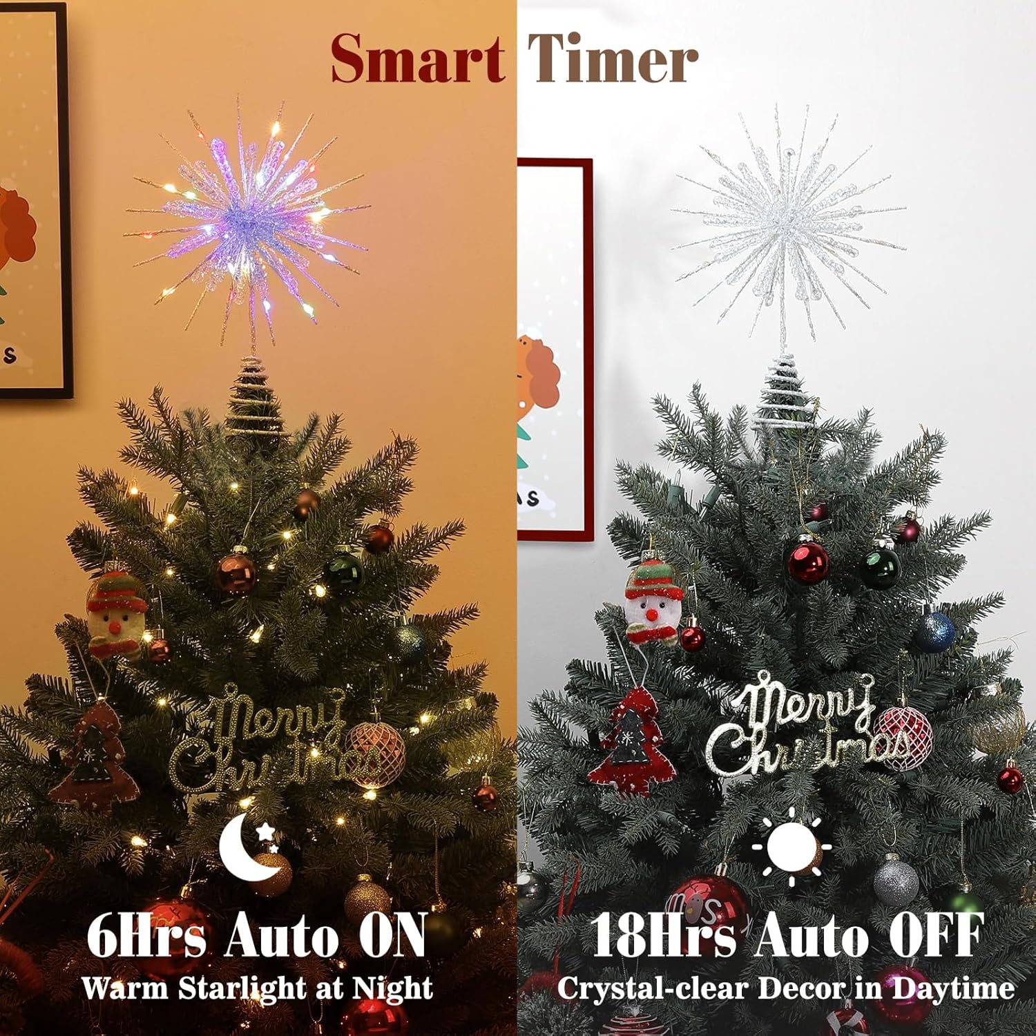 wireless remote control for mode, brightness, and timer changes
