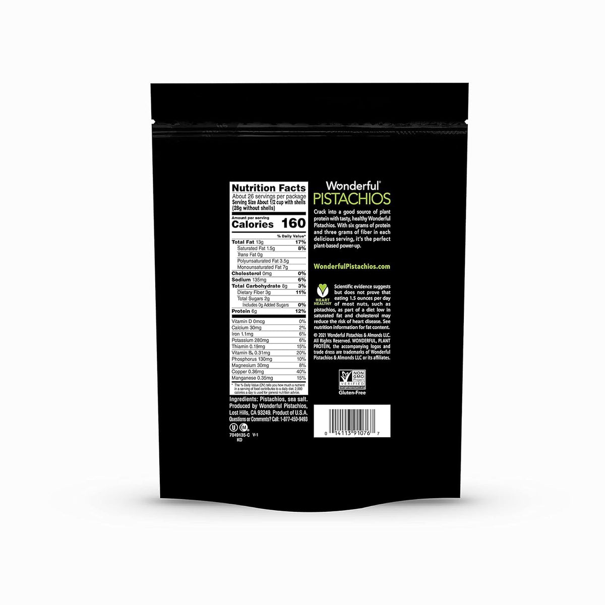 Wonderful Pistachios In Shell, Lightly Salted – Resealable Snack for Picnics, Camping, and Backyard Gatherings
