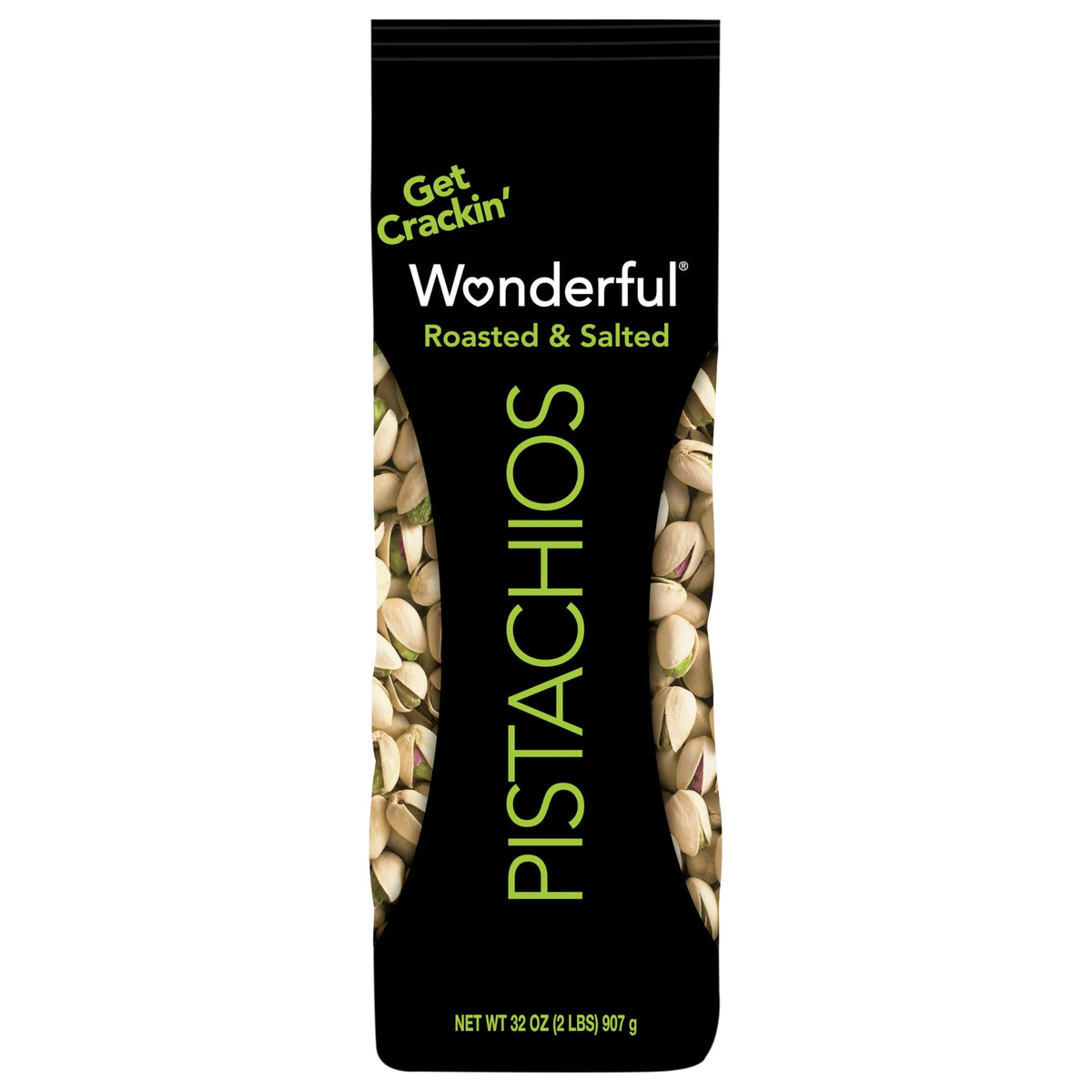 Wonderful Pistachios In Shell, Roasted and Salted Nuts, 32 Ounce Bag, Healthy Snack, Protein Snack, Pantry Staple