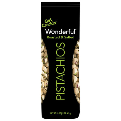 Wonderful Pistachios In Shell, Roasted and Salted Nuts, 32 Ounce Bag, Healthy Snack, Protein Snack, Pantry Staple