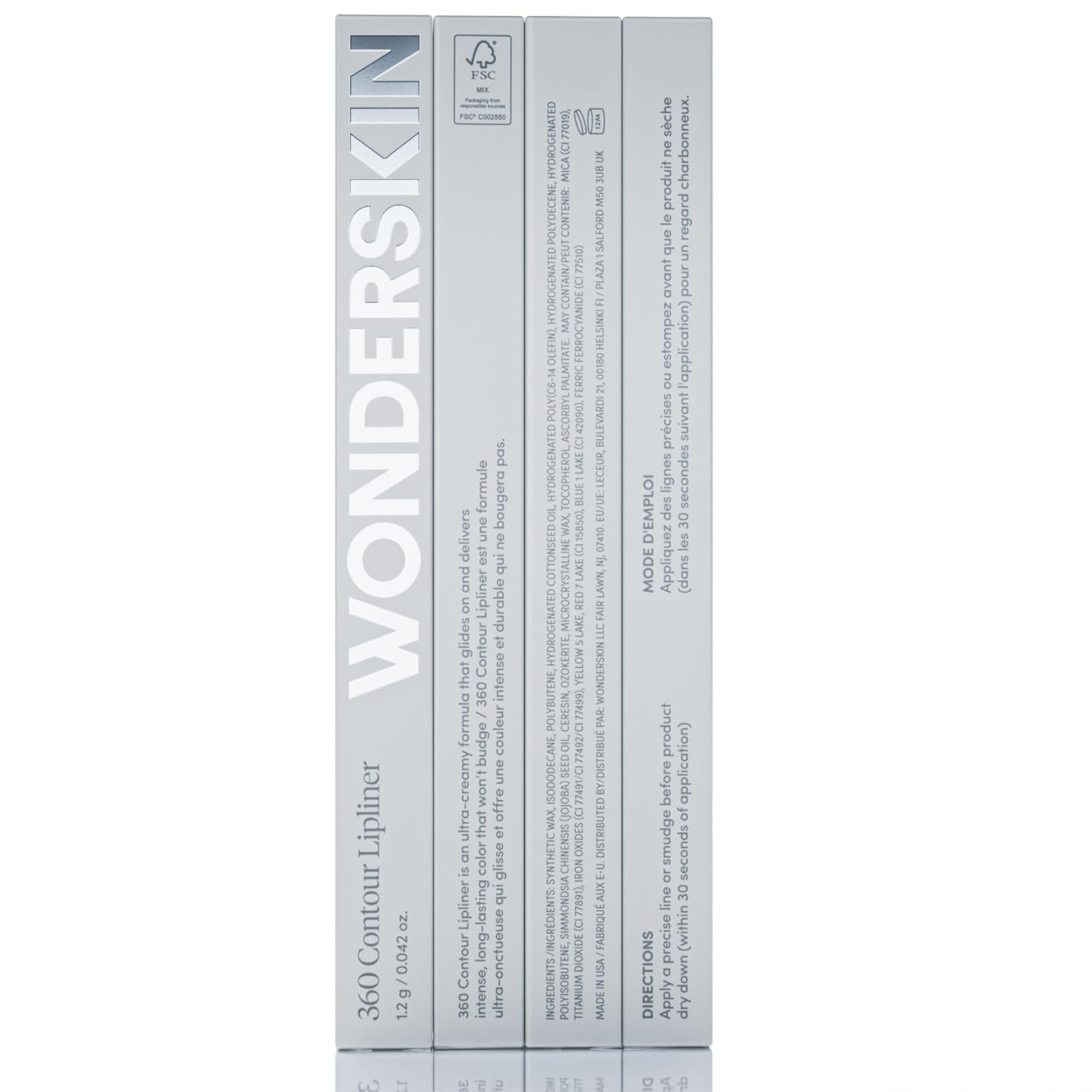 Wonderskin 360 Contour Lipliner – Premium Lip Couture, Sharpenable Waterproof Pencil with TruGlide Creamy Finish