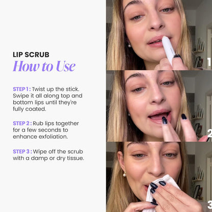 Wonderskin Lip Scrub – Patio and Poolside Lip Care, Mess-Free Crayon Exfoliator for Travel