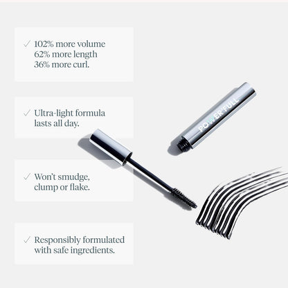 Wonderskin Mascara - Luxe Volumizing Lash Makeup for the Vanity of Connoisseurs, Curling and Lengthening in One Stroke