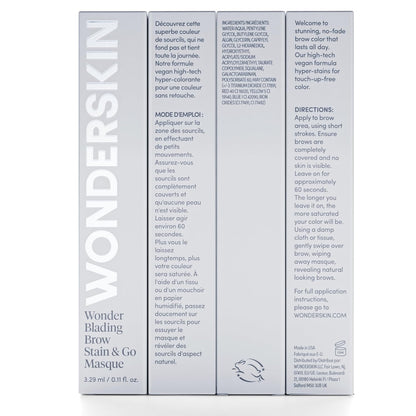 Wonderskin Wonder Blading Brow Masque – Waterproof Eyebrow Tint for Pool Days, Travel-Size Stain & Go for Active Women