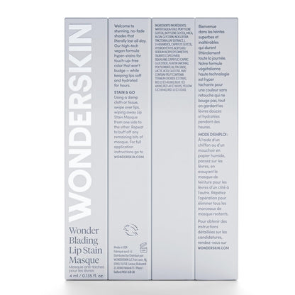 Wonderskin Wonder Blading Lip Stain Kit – Romantic Valentine's Day Gift for Her, Peel-Off Masque with Buildable Color