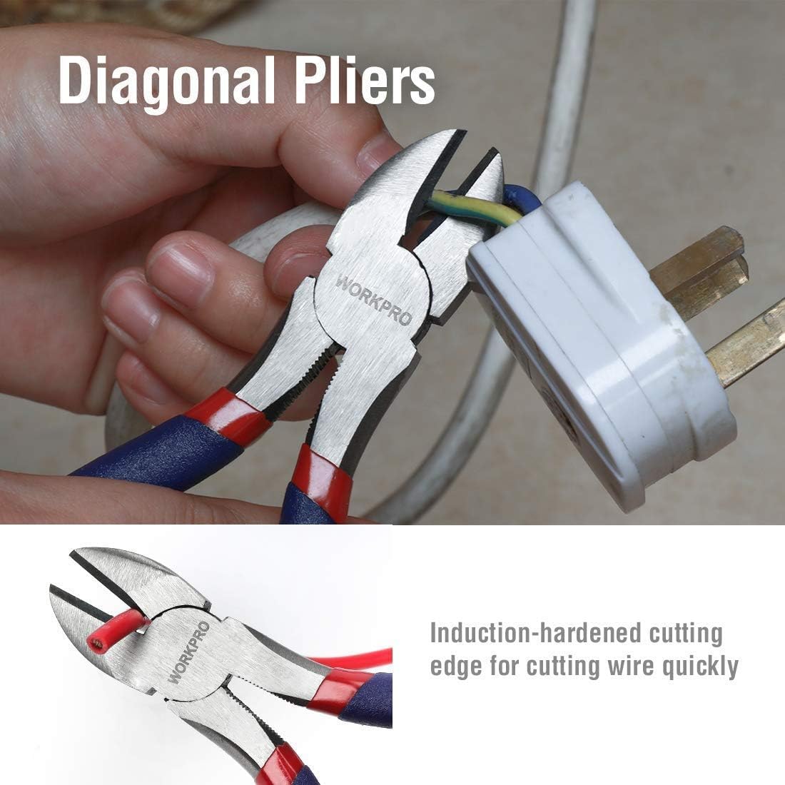 WORKPRO Large Pliers Collection with Adjustable Wrench – Essential Household Tool Set for Everyday Fixes