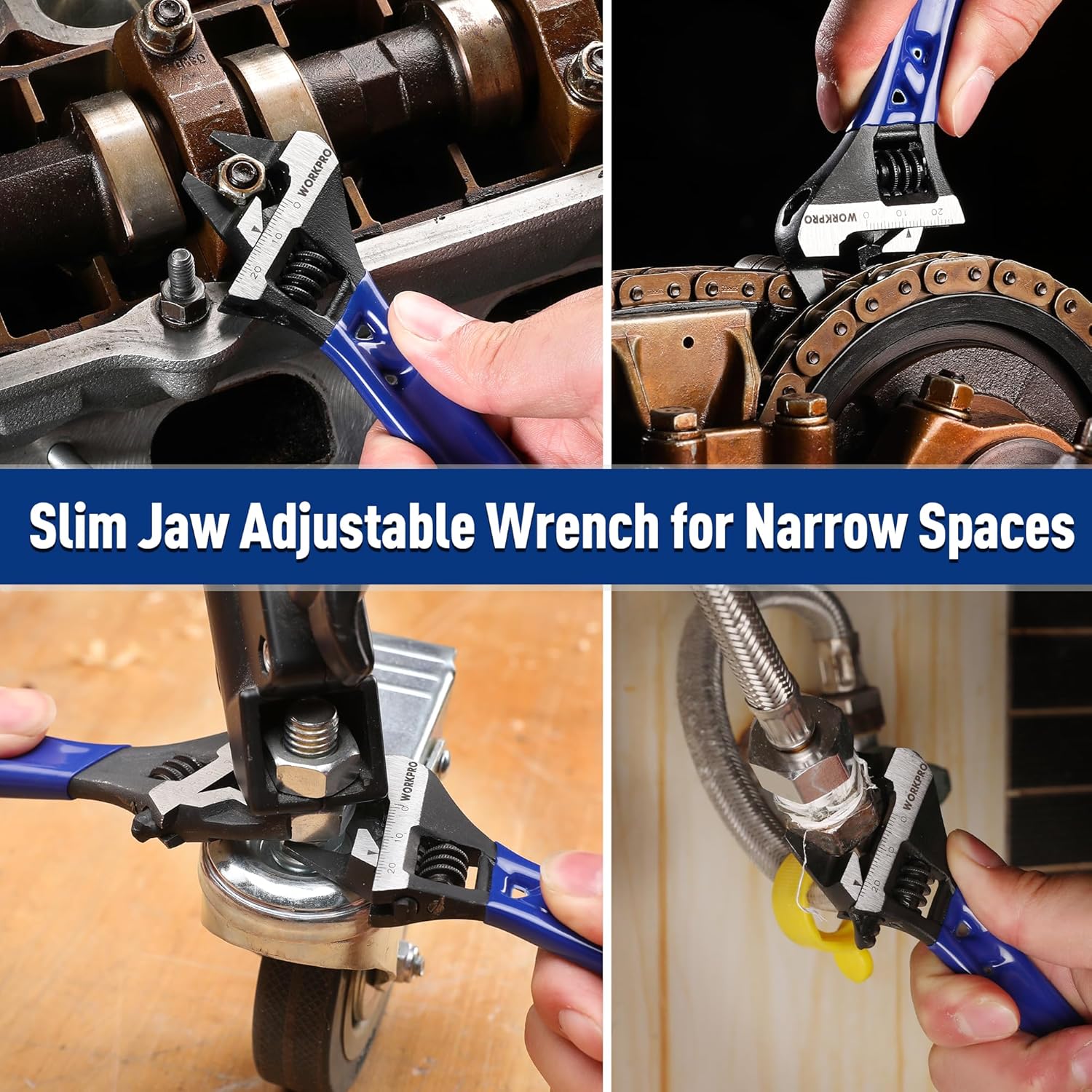 WORKPRO Slim Jaw Cr-V Wrench – Birthday Gift for the Plumber, HVAC Tech, or Hobbyist in Your Life