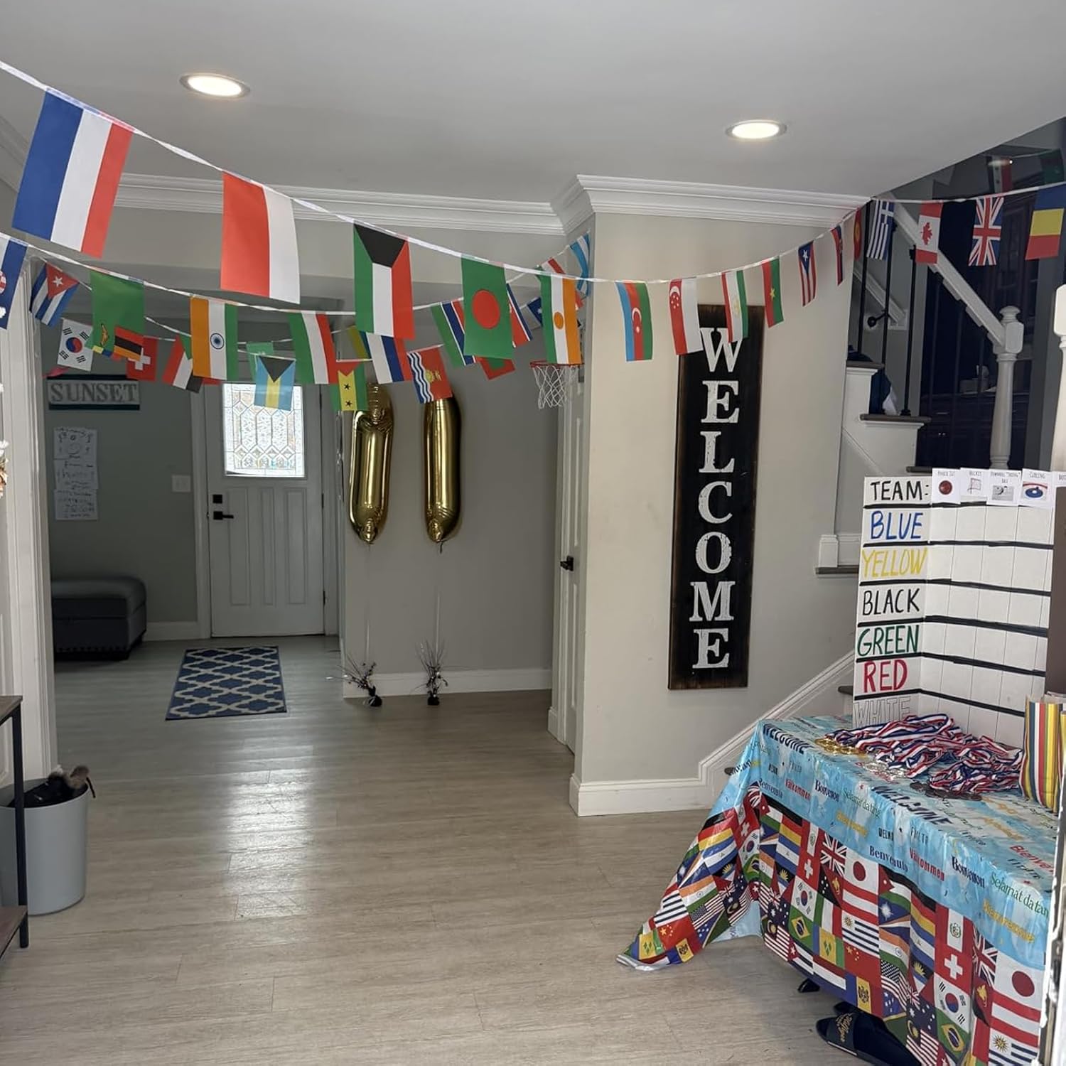 World Cup 2026 48 Country Flag String for Kids' Bedroom and Playroom, Safe Double-Sided Nylon Banner for Soccer-Themed Birthday Parties