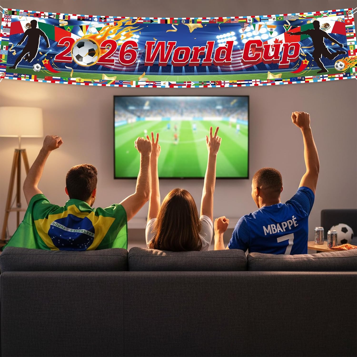 World Cup 2026 Flags Banner – Safe Family Friendly Decor for Kids Soccer Themed Birthday Parties