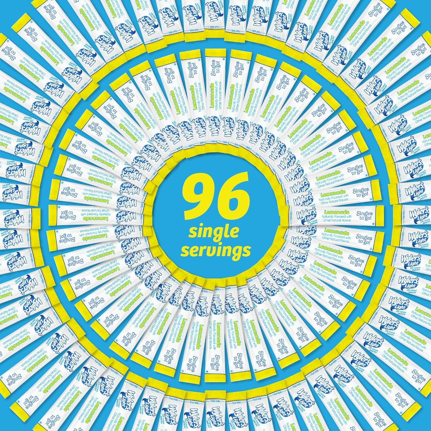Wyler's Light Singles To Go Powder Packets – Calorie-Conscious Adult Hydration, Sugar-Free Lemonade Water Flavoring for Daily Wellness Routine
