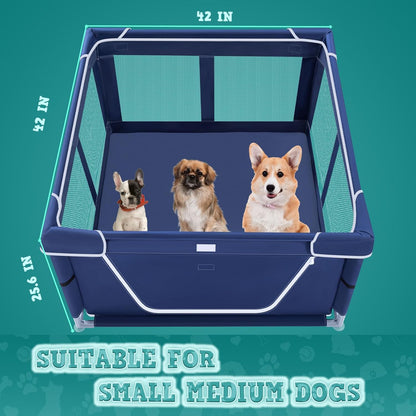 XVISHX Indoor Pet Playpen with Removable Pad – Stress-Free Rest Area for Small Dogs
