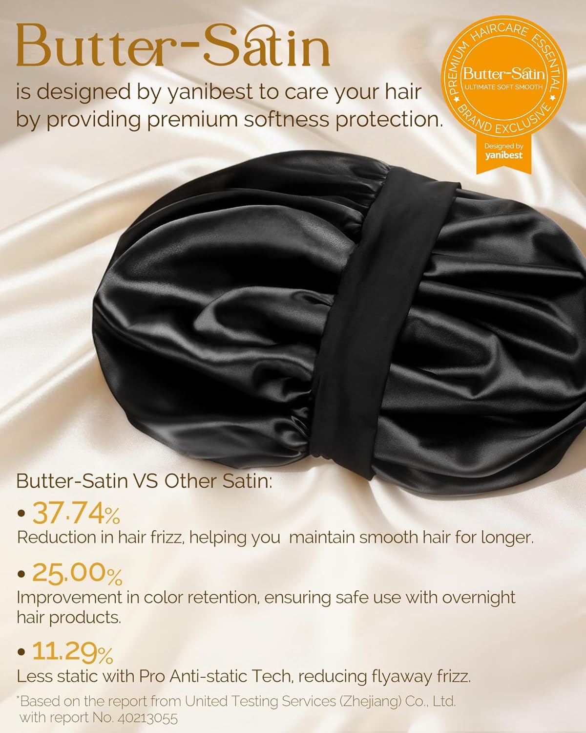 YANIBEST Double Layer Satin Bonnet for Sleeping – Simple Unisex Sleep Cap for Curly Hair, Clean Understated Design