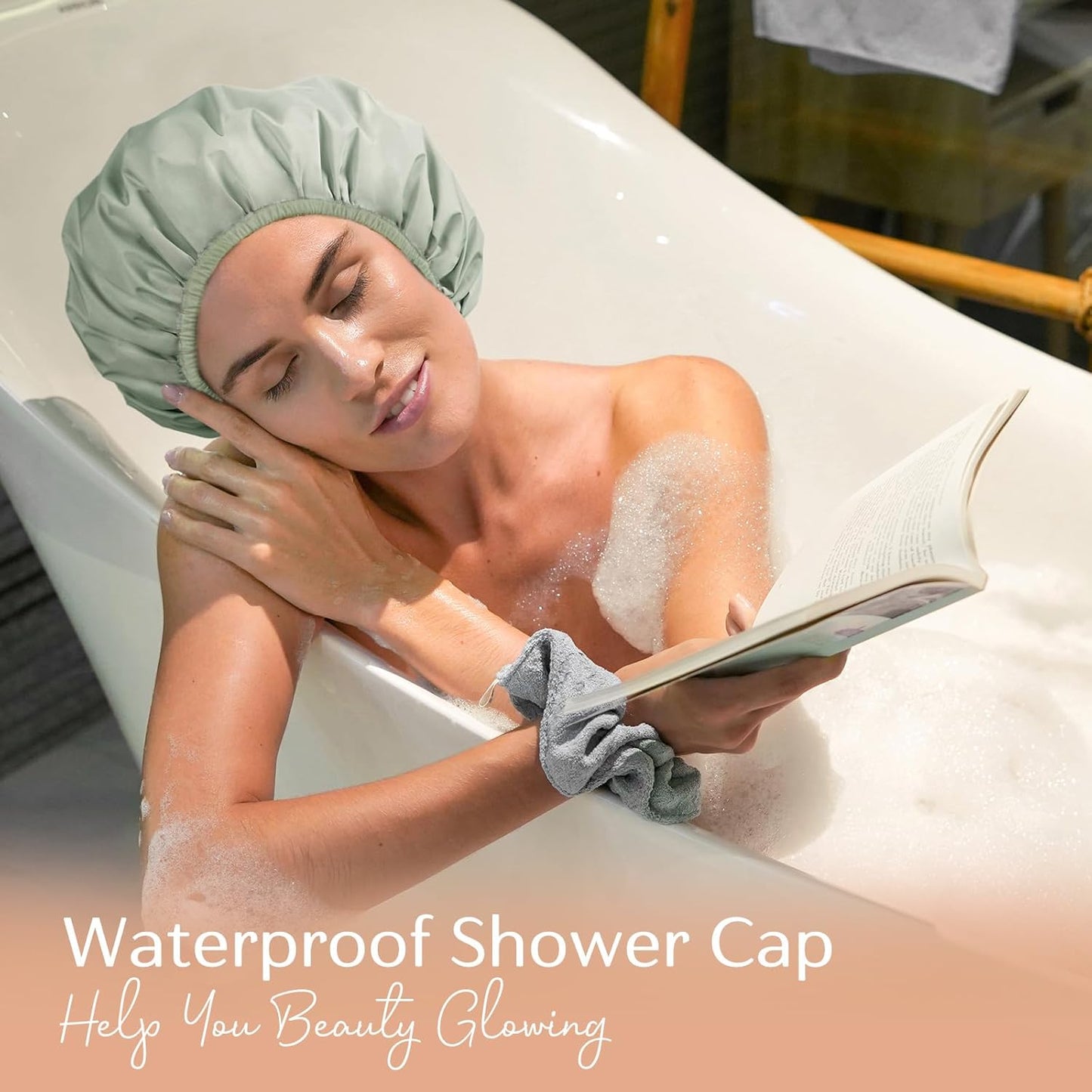 Yanibest Shower Cap – Thoughtful Birthday Gift for Her, Reusable Waterproof Bonnet for Curly and Long Hair