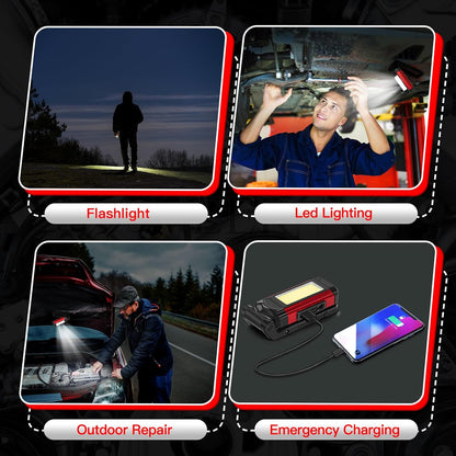 YiaMia USB-C Flashlight 2 Pack – Focused Task Lighting for Electricians, Plumbers, and Construction Pros with 360° Stand