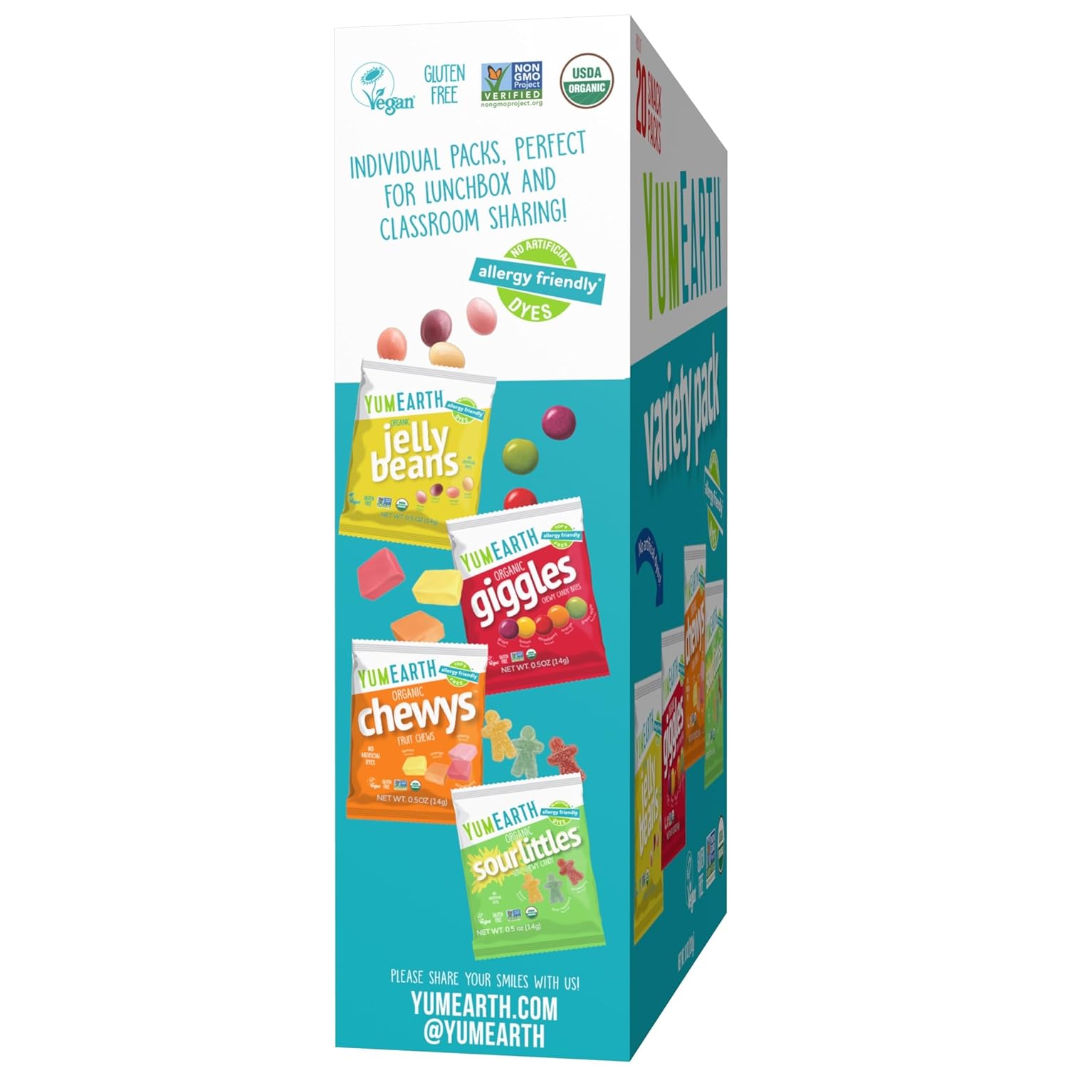 YumEarth Organic Candy Box - Top 9 Allergen Free Classroom Party Treats for Kids, Vegan and Gluten Free