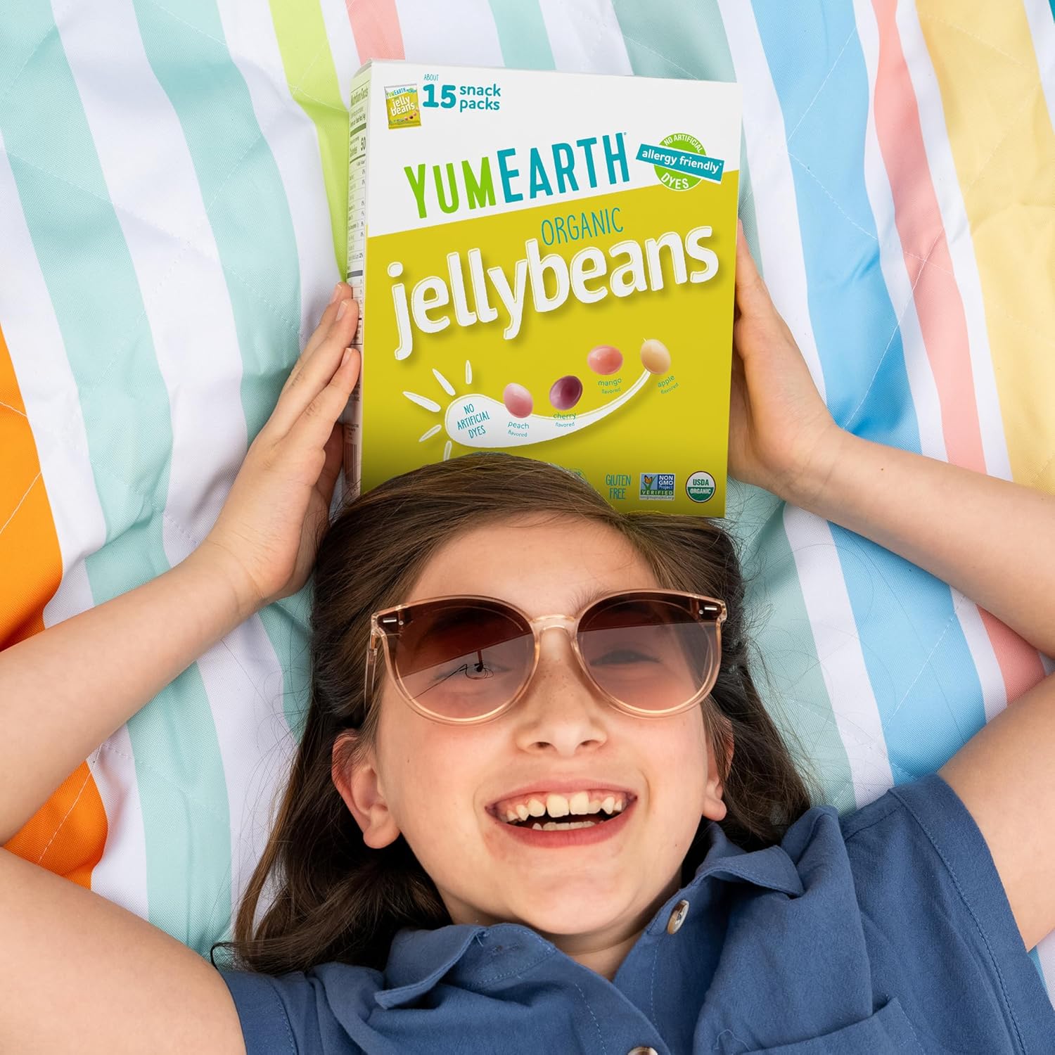 YumEarth Organic Jelly Beans – Top 9 Allergen Free Snack Packs for School Lunches, Playdates, and Birthday Goody Bags