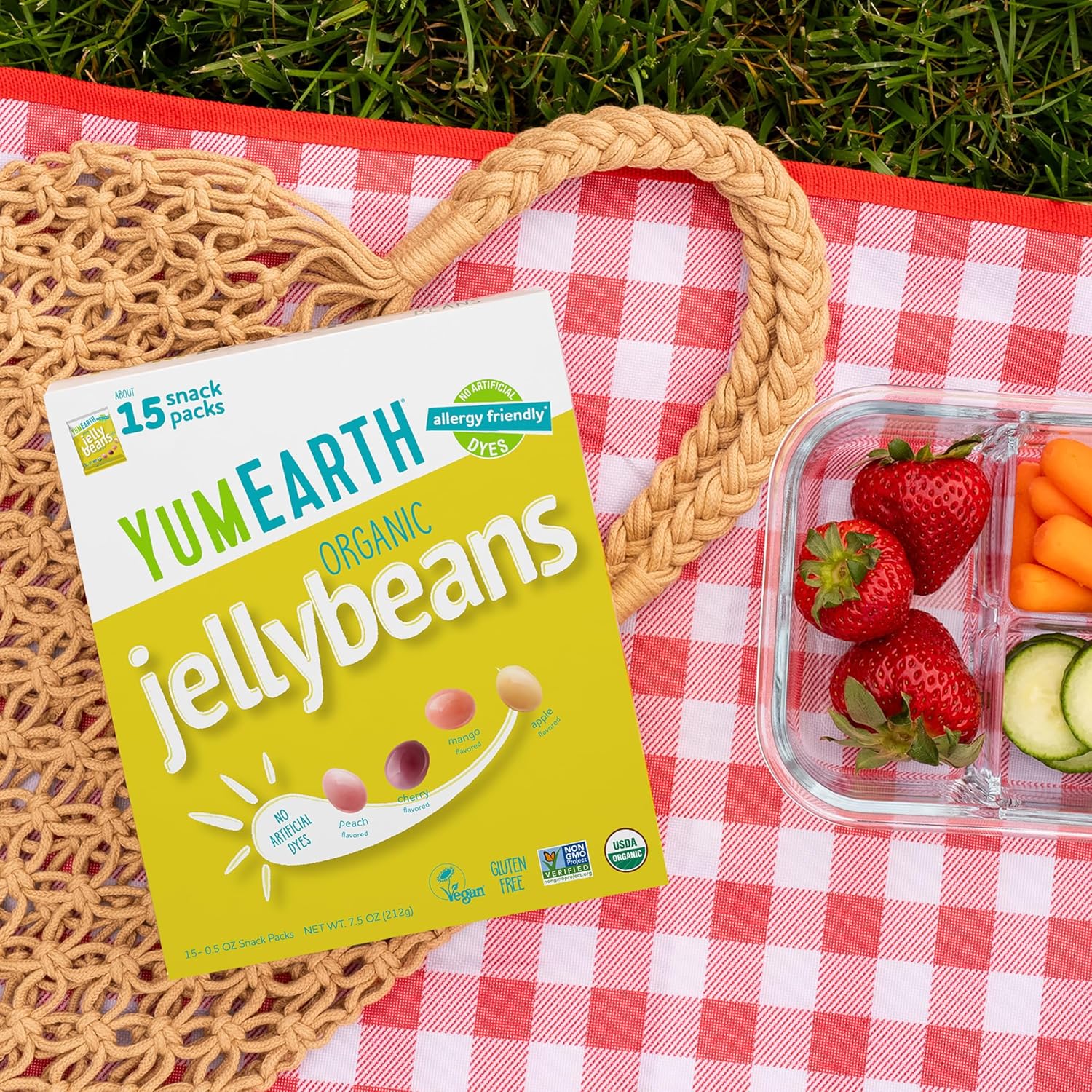 YumEarth Organic Jelly Beans – Top 9 Allergen Free Snack Packs for School Lunches, Playdates, and Birthday Goody Bags