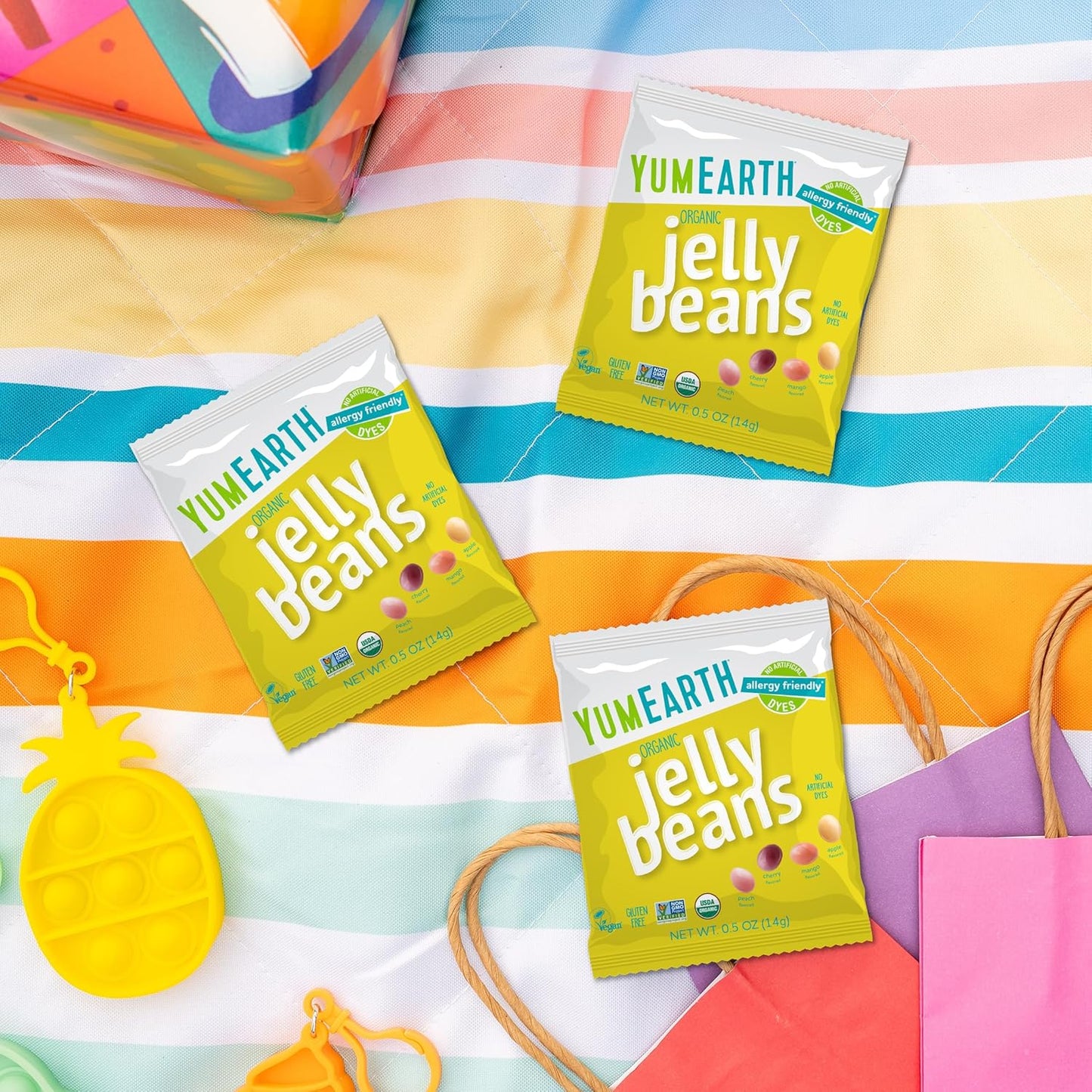 YumEarth Organic Jelly Beans – Top 9 Allergen Free Snack Packs for School Lunches, Playdates, and Birthday Goody Bags