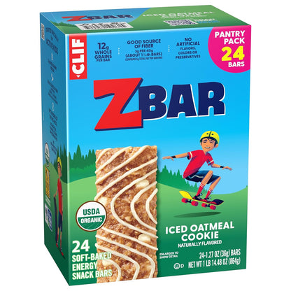 Zbar Iced Oatmeal Cookie Snack Bars – Clean Ingredient Snack for Health-Conscious Families, USDA Organic 24 Pack
