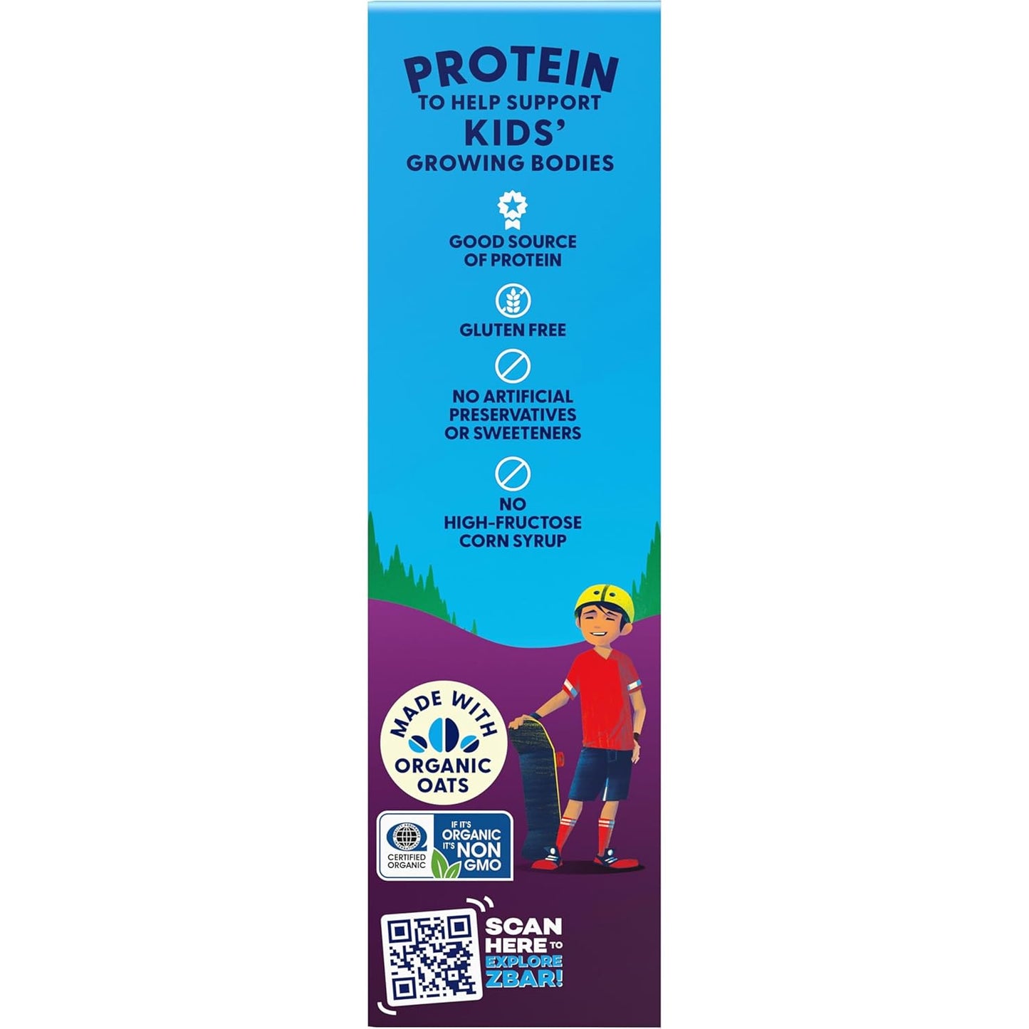 Zbar Protein Chocolate Chip Bars - Portable Hiking and Travel Snack for Active Kids, 5g Protein Individually Wrapped (15 Pack)