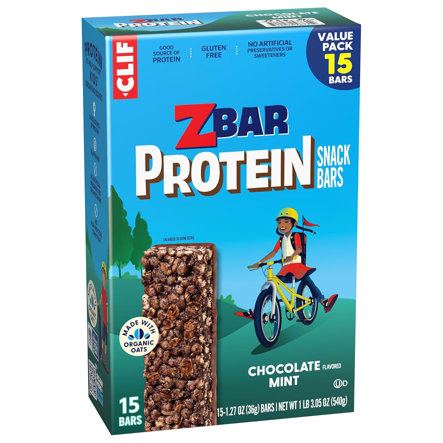 Zbar Protein – Clean-Label Pantry Staple for Health-Conscious Moms, Chocolate Mint Bars (15 Pack)