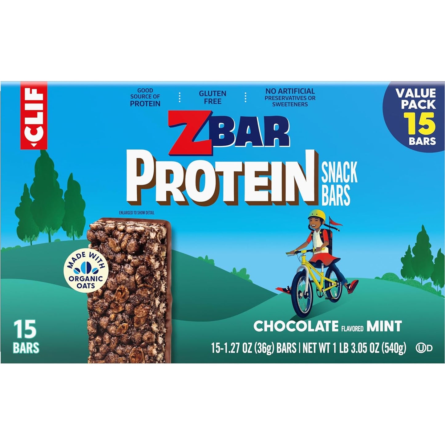 Zbar Protein – Clean-Label Pantry Staple for Health-Conscious Moms, Chocolate Mint Bars (15 Pack)