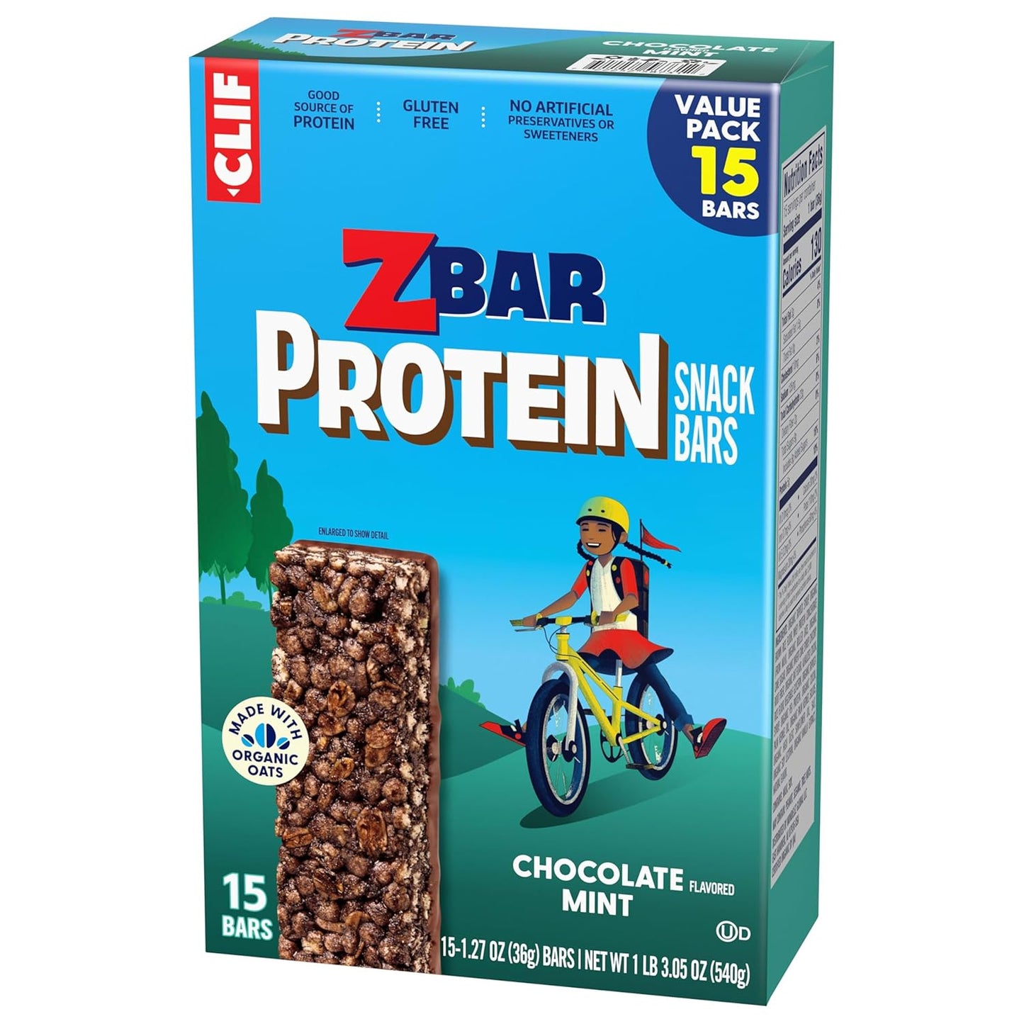 Zbar Protein – Clean-Label Pantry Staple for Health-Conscious Moms, Chocolate Mint Bars (15 Pack)