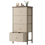Sweetcrispy Simple Tall Nightstand, 4 Drawer Storage Organizer for Uncluttered Small Spaces