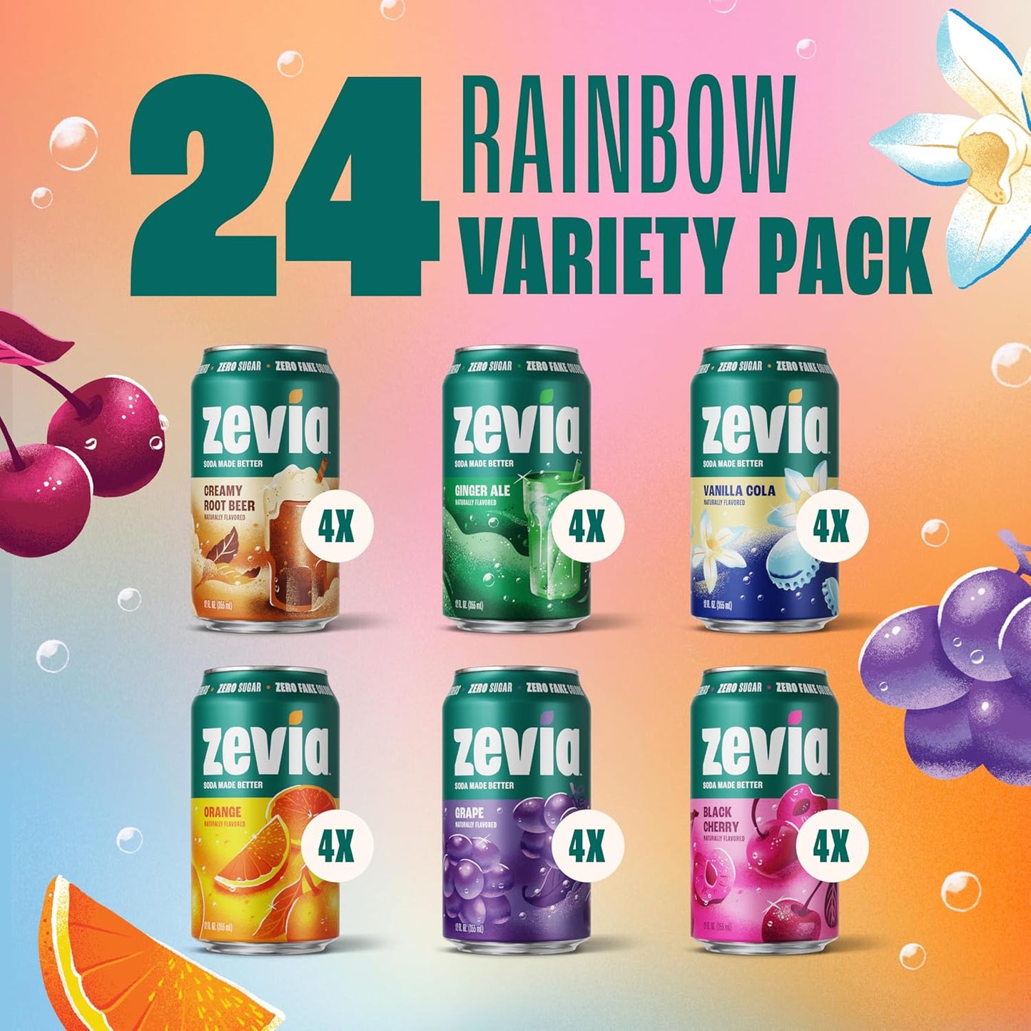 zero calories per can