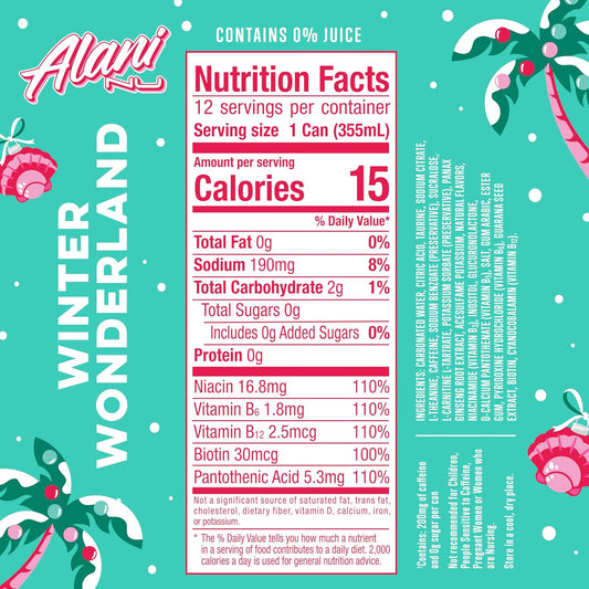 zero sugar, 10-15 calorie formulation